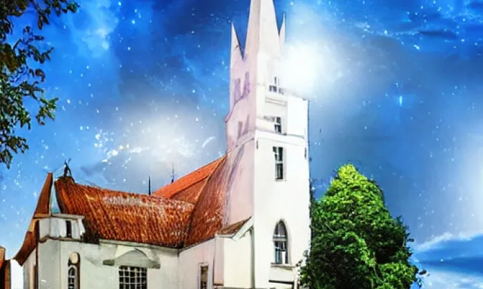 kostel svaté Kunhuty (Hostěradice) – noc