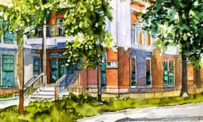 kostel svaté Kunhuty (Polom) – akvarel
