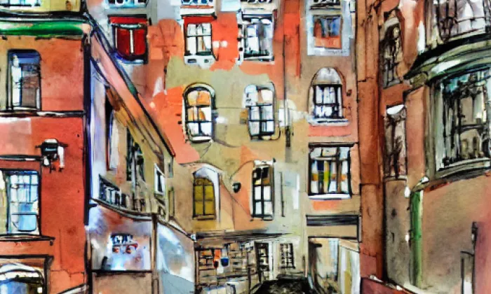 Kostel svaté Máří Magdalény (Praha) – akvarel