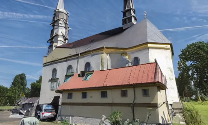 kostel svaté Máří Magdaleny (Bartošovice v Orlických horách) – akvarel