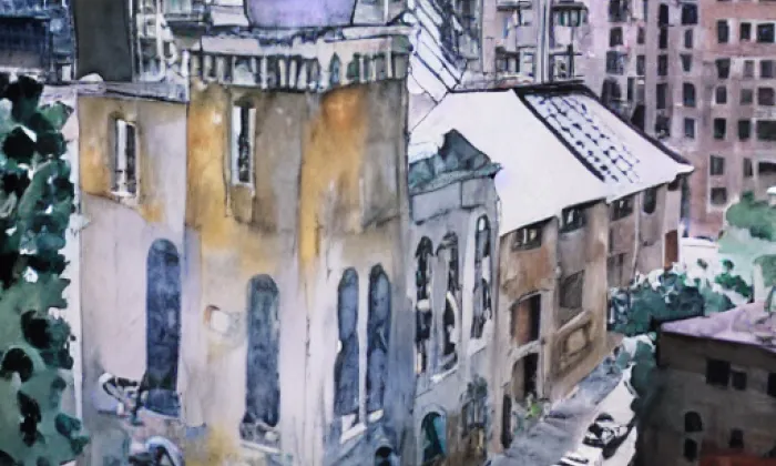 Kostel svaté Máří Magdaleny (Karlovy Vary) – akvarel