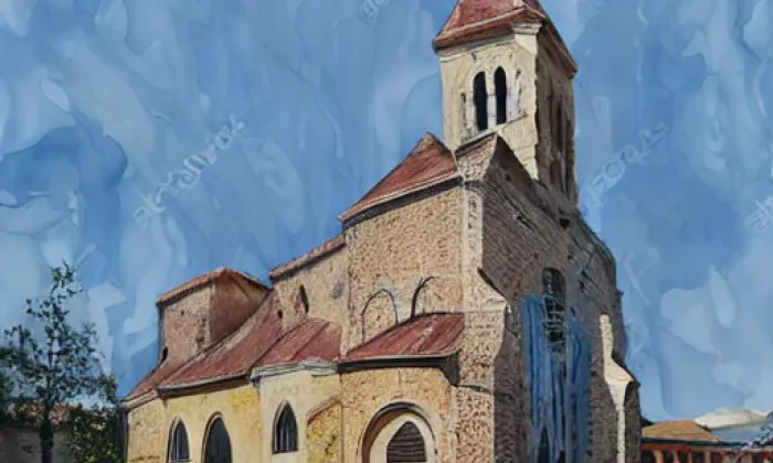 Kostel svaté Máří Magdaleny (Přední Kopanina) – akvarel