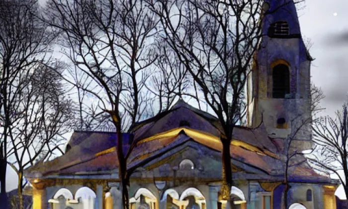 kostel svaté Maří Magdalény (Ostrov u Macochy) – noc