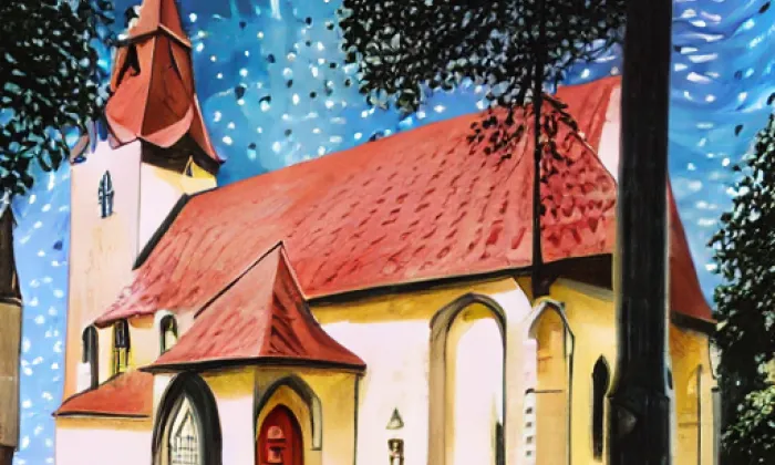 kostel svaté Markéty (Dolní Bobrová) – noc