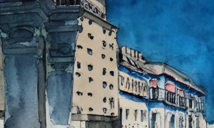 Kostel svaté Markéty (Loukov) – akvarel