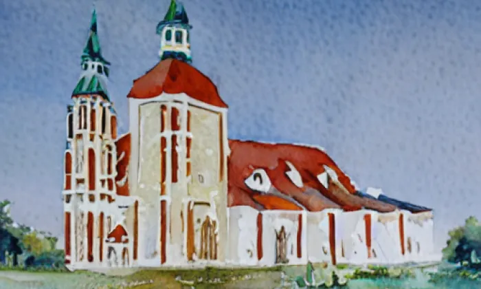 Kostel svaté Markéty Antiochijské (Podlažice) – akvarel