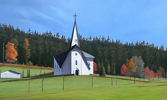 Kostel svaté Zdislavy (Prostřední Bečva) – autumn
