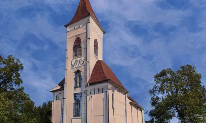 Kostel svatých Šimona a Judy (Hradiště) – akvarel