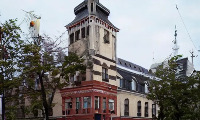 Kostel svatých Andělů Strážných (Kostelec nad Černými lesy) – akvarel
