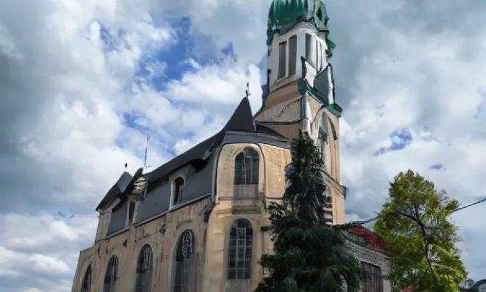 Kostel svatých Cyrila a Metoděje (Vidče) – akvarel