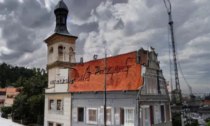 Kostel svatých Filipa a Jakuba (Frantoly) – akvarel