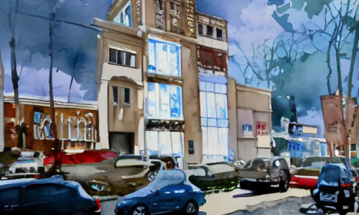 Kostel svatých Petra a Pavla (Město) – akvarel