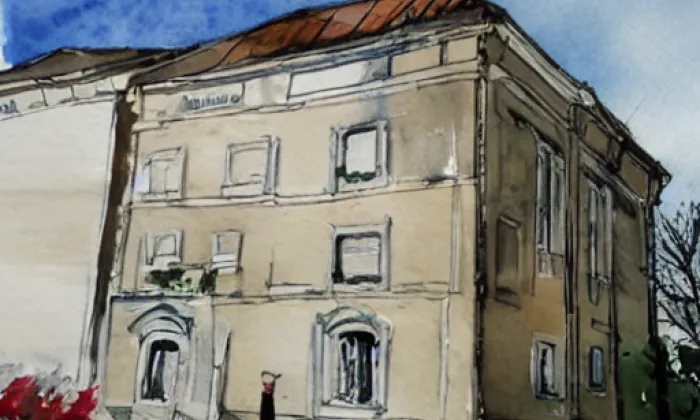 kostel Svatých schodů – akvarel