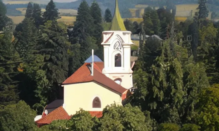 Kostel svatého Šimona a Judy (Bystřice) – autumn