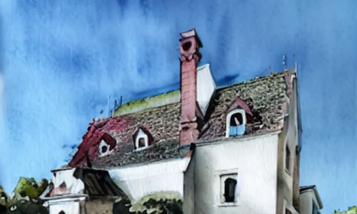 Kostel svatého Štěpána (Bílá Hůrka) – akvarel