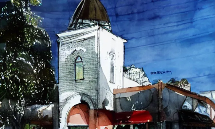Kostel svatého Štěpána (Kvilda) – akvarel