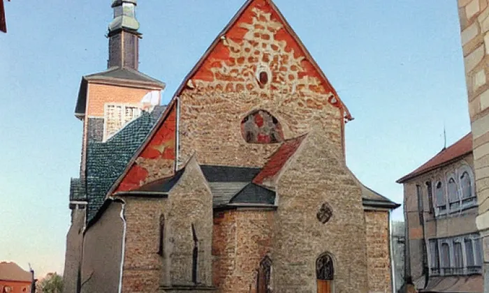 Kostel svatého Štěpána v Kouřimi – akvarel