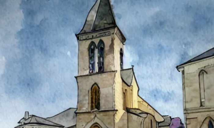 Kostel svatého Štěpána v Praze – akvarel