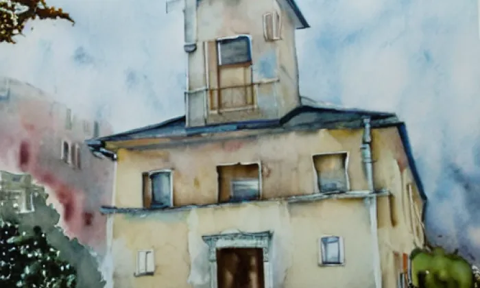 Kostel svatého Antonína Paduánského (Dubnice) – akvarel