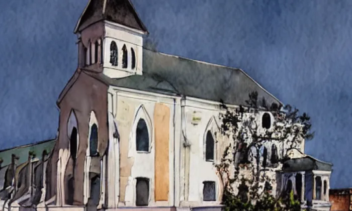 Kostel svatého Archanděla Michaela (Dolní Rokytnice) – akvarel