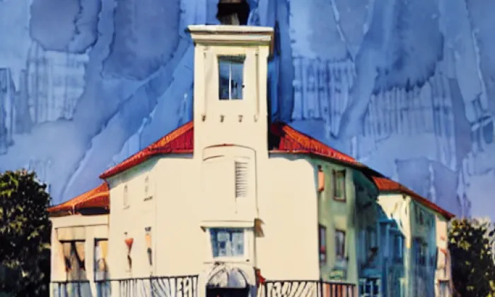 kostel svatého Augustina (Syrovice) – akvarel