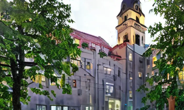 kostel svatého Barnabáše – noc