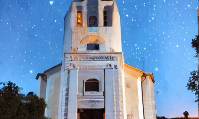 Kostel svatého Bartoloměje (Divišov) – noc