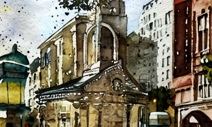 Kostel svatého Bartoloměje (Hrušovany) – akvarel