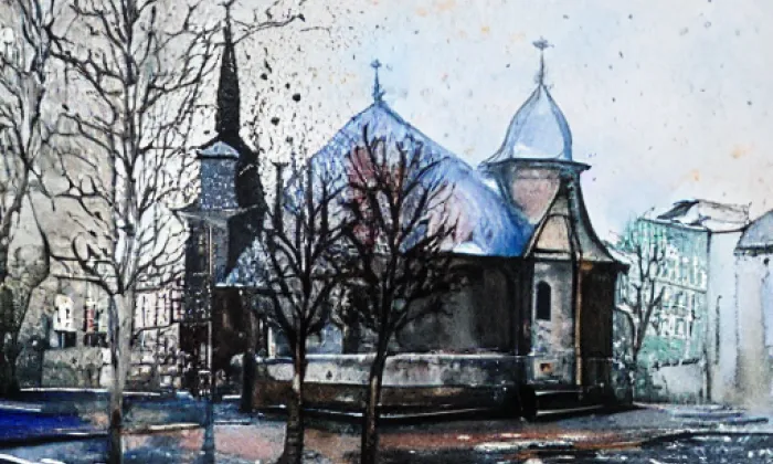 Kostel svatého Bartoloměje (Kopřivnice) – akvarel