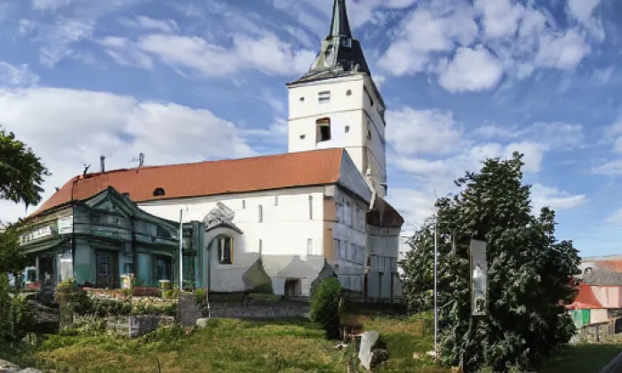 kostel svatého Bartoloměje (Krumvíř) – akvarel