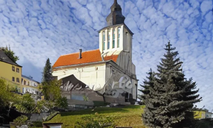 kostel svatého Bartoloměje (Krumvíř) – noc