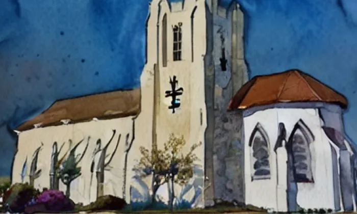 kostel svatého Bartoloměje (Kunžak) – akvarel
