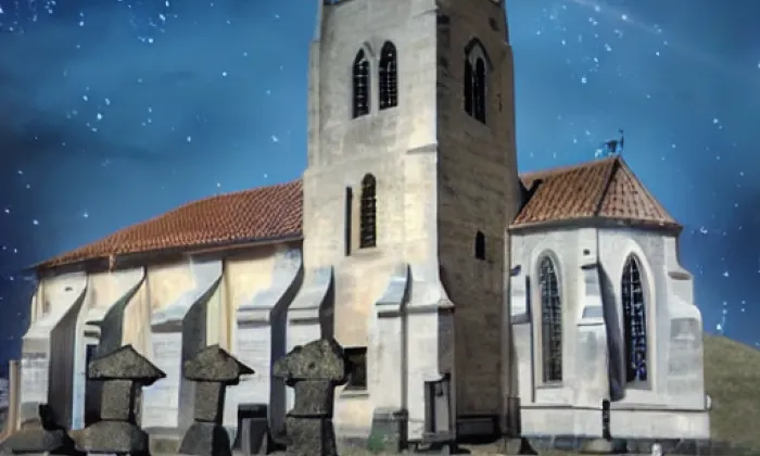 kostel svatého Bartoloměje (Kunžak) – noc