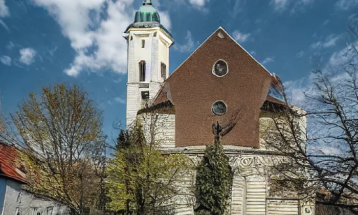 Kostel svatého Bartoloměje (Kyje) – akvarel
