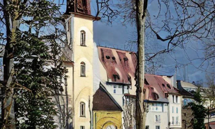 Kostel svatého Bartoloměje (Lanžov) – autumn