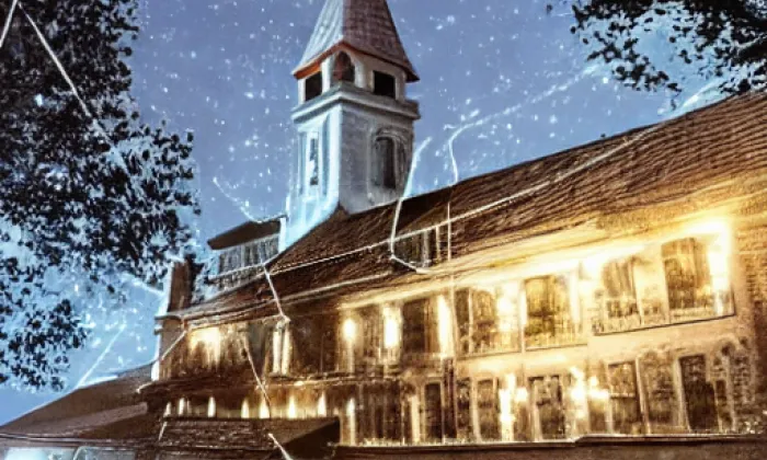 Kostel svatého Bartoloměje (Solopysky) – noc