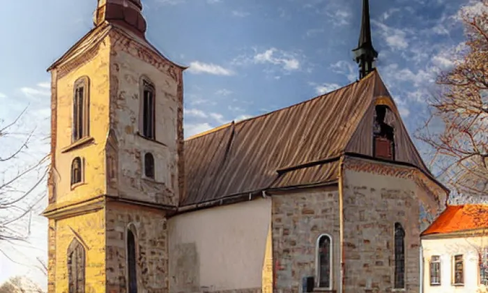 Kostel svatého Bartoloměje v Bakově nad Jizerou – winter
