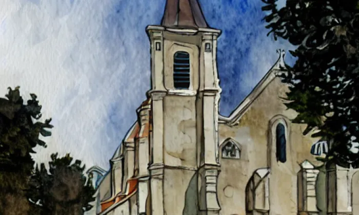 Kostel svatého Benedikta (Praha) – akvarel