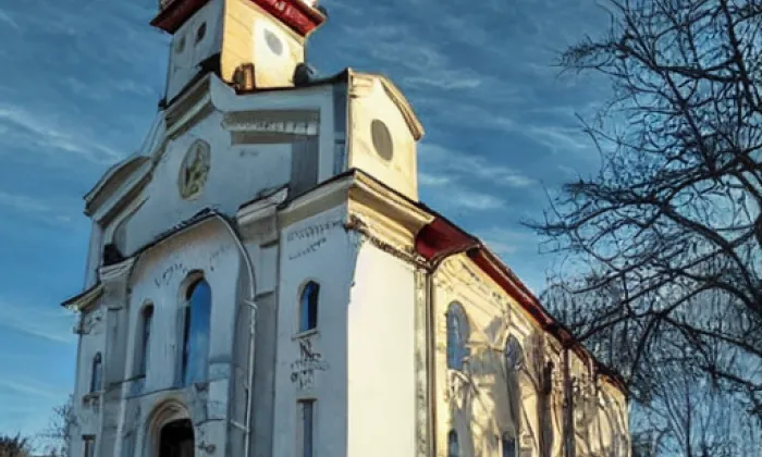 Kostel svatého Cyrila a Metoděje (Chudobín) – zima