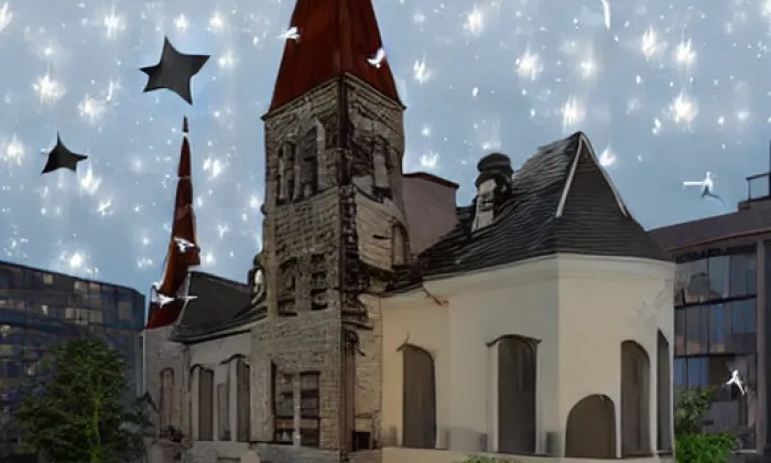 Kostel svatého Cyrila a Metoděje (Loučná nad Desnou) – noc