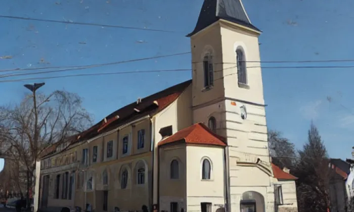 kostel svatého Cyrila a Metoděje (Lužice) – akvarel