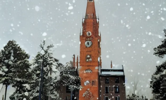 Kostel svatého Františka a Viktora v Ostravě – winter