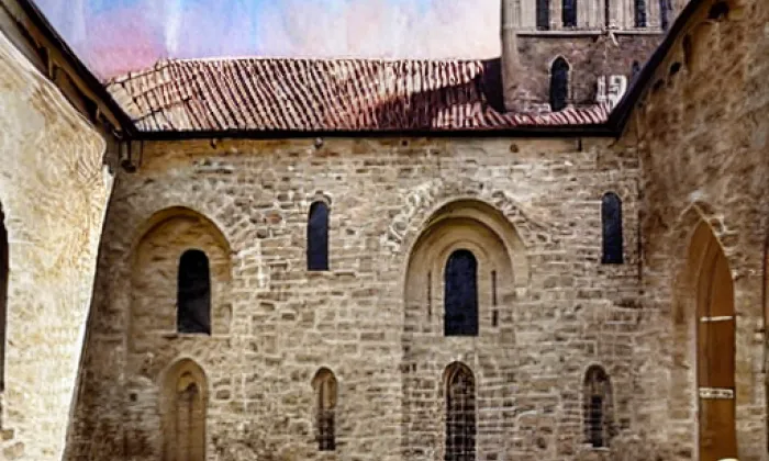 Kostel svatého Františka z Assisi v Anežském klášteře – akvarel