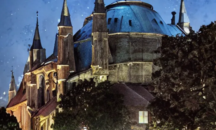Kostel svatého Gotharda (Slaný) – noc