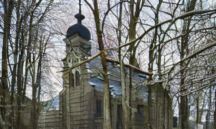 Kostel svatého Gotharda (Vysoké Chvojno) – winter