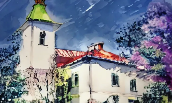Kostel svatého Havla (Zbraslav) – akvarel