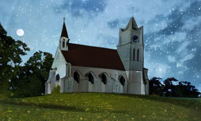 Kostel svatého Isidora (Nové Losiny) – noc