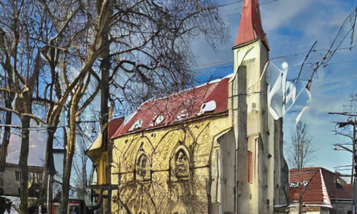 kostel svatého Jakuba (Chroustovice) – akvarel