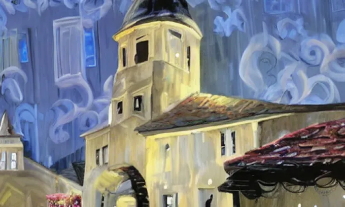 Kostel svatého Jakuba (Hvězdlice) – noc