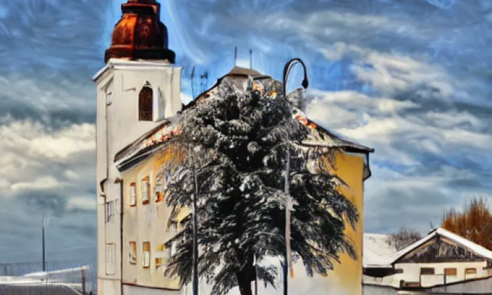 Kostel svatého Jakuba (Mnichovo Hradiště) – winter